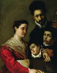 Portræt af Tacconi-familien (olie på lærred)