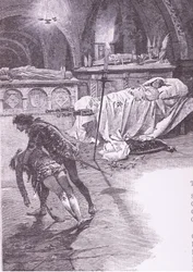 Fair Juliet, der ingen engle er tilbage., illustration fra Romeo og Julie,