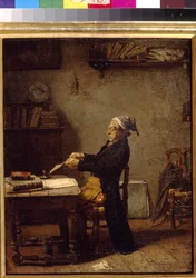 Videnskabsmand i arbejde af Knaus, Ludwig (1829-1910). Olie på træ. State A. Pushkin Museum of Fine Arts, Moskva