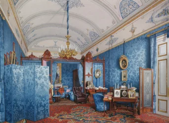 Interiør af Vinterpaladset. Kejserinde Maria Alexandrovnas omklædningsrum, 1857
