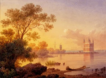 Udsigt til Rose-pavillonen Ozerki i Peterhof