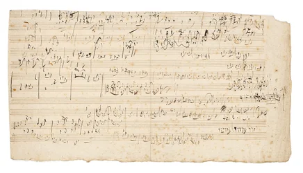 Autografmusikmanuskript, et skitseblad til den langsomme sats af Strygekvartetten i C, op. 59, nr. 3, den tredje "Razumovsky"-kvartet, Wien, ca. 1806