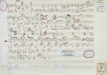 Side med partitur af "Fidelio": begyndelsen af akt III