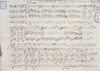 Side af partituret til Symfoni nr. 6 i F-dur, opus 68, af Ludwig van Beethoven
