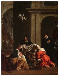 North Transept, San Roccos alter 1635, 45, Genovesino 1645, St. Roccos fødsel, malet nederst til venstre