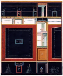 Vægdekorationer fra huset til Aulus Vettius, Pompeji, ca. 36-39 e.Kr., 1897