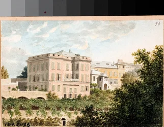 Udsigt over villa Cambasio, Genova (akvarel, ca 1820)