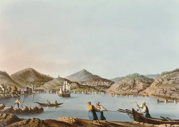The Western Harbor of the Island of Samos, plade 60 fra Views in the Ottoman Dominions, pub. af R. Bowyer, 1810 (akvatint)