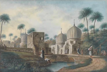 Grave af store arabiske hellige skal ses i Rosetta-kvarteret, Egypten, ca. 1800.