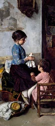 Happy Days, maleri af Luigi Serena (1855-1911), olie på lærred