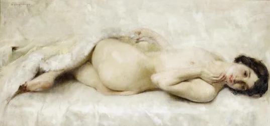 Liggende nøgen.