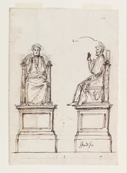 Design til en marmortrone til statuen af Sankt Peter, Peterskirken, Rom