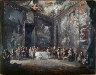 Karl III spiser i overværelse af hoffet