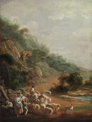 ""Scene med landsbyboere"" (Scene med landsbyboere) Maleri af Luis Paret y Alcazar (1746-1799) - 1786 - Olie på lærred - Størrelse 48x37,2 cm Museo de Bellas Artes de Bilbao