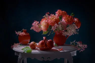 Livligt blomsterstilleben