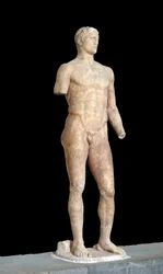 Agias-skulptur af Lysippos fra Sikyon (395-305 f.Kr.), 355 f.Kr., museet i Delfi, Grækenland