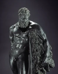 Græsk kunst: »Herakles i hvile«, detalje. Bronzeskulptur af Lysippos fra Sikyon (395-305 f.Kr.), 4. århundrede f.Kr., fra Hercules Curinus