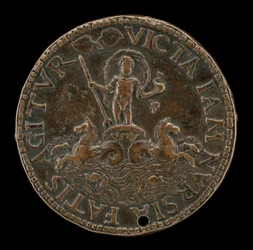 Neptun i en havvogn [bagside]