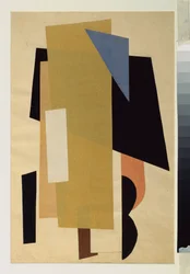 Arkitektonisk maleri. Værk af Lyubov (Lioubov) Sergeyevna Popova (1889-1924), collage