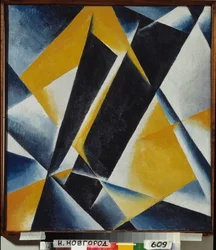 Arkitektonisk maleri. Maleri af Lyubov (Lioubov) Sergeyevna Popova (1889-1924), olie på lærred
