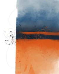 Abstrakt Blå Orange