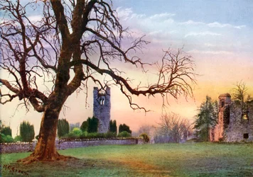 Ruiner på Hill of Slane, County Meath, Irland, 1924-1926