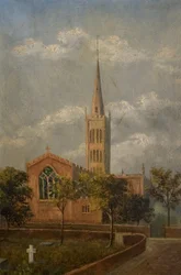 Holy Trinity Church and Churchyard, Coventry, ca. 1900 (olie på lærred)