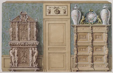 Møbler i spisestuen på rue Fortune, hus købt af Balzac i 1847