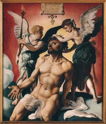Kristus kronet med torner mellem to engle, 1532.