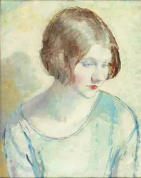Helen (olie og blyant på lærred)