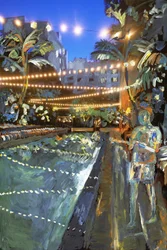 Night Swim, 2021 (akrylmaling på arkivbestandigt pigmentprint)