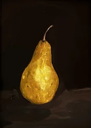Stilleben med gylden pære