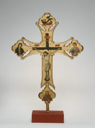 Processionskors, ca. 1320 (olie på lærred på træ)