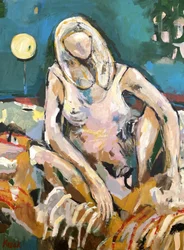 Afslappet blond figur