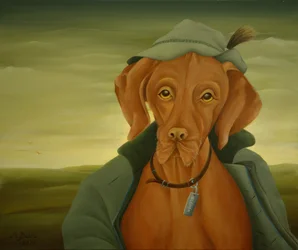Jagthund, 2021 (olie på lærred)