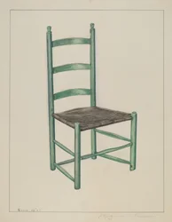 Ladder Back Chair - Kaldet Jolting Chair, ca. 1936.