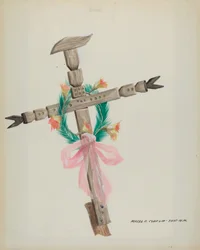 Udskåret kors - Grav, ca. 1937.