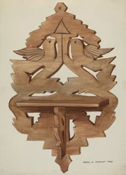 Hængende væghylde, ca. 1937.