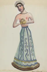 Julemanden en af otte jomfruer set forfra, ca. 1937.