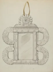 Spejlramme af blik, ca. 1936.