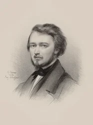Portræt af violinisten og komponisten Hubert Léonard 1819-1890, 1850.