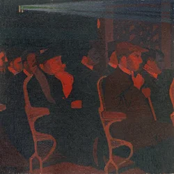I biografen, ca. 1915 (olie på lærred)