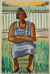 Siddende figur, ca. 1934 (akvarel på papir)