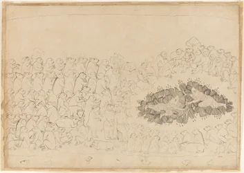 Rama and Lakshmana Overwhelmed by Arrows: Folio fra Siege of Lanka-serien, ca. 1725.