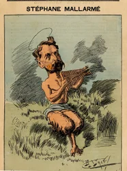 Forside til The Men of Today, nummer 296, illustration af Manuel Luque (1854-1919): Fauna, Stephane Mallarme (1842-1898)