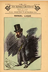 Forside til The Men of Today, nummer 402, illustration af Manuel Luque (1854-1919): Karikaturister - Luque Manuel (1854-1924)