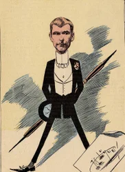 Forside til The Men of Today, nummer 421, illustration af Manuel Luque (1854-1919): Karikaturister - Lunel Ferdinand (1857-1933)