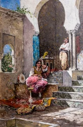 Les Belles du harem (olie på panel)