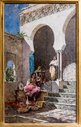 Les Belles du harem (olie på panel)