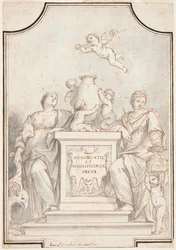 Design til et monokromt maleri, Corpus Domini-kirken, Bologna, Italien